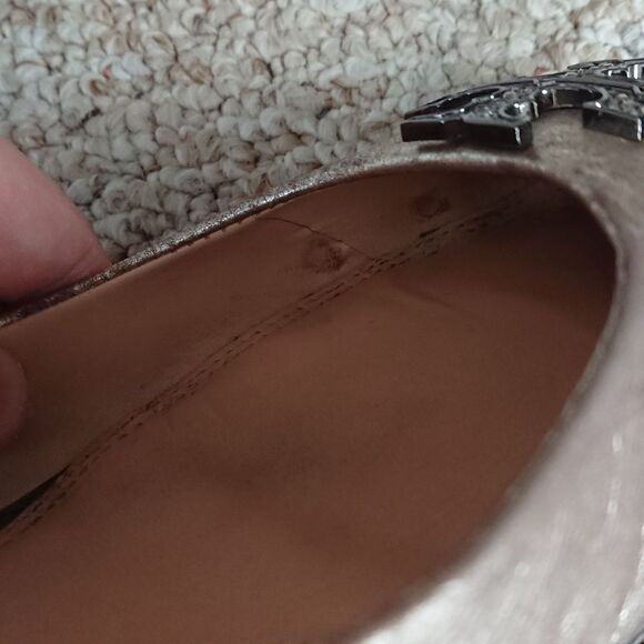 Tory Burch Metallic Leather Crystal Embellishments Ballet Flats size 9M - Picture 12 of 12